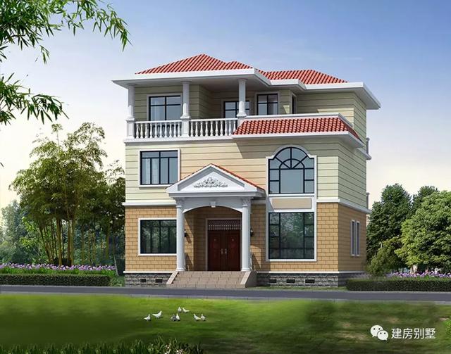 兩棟寬11米多的農(nóng)村別墅設(shè)計圖，戶型實用，外觀簡約耐看