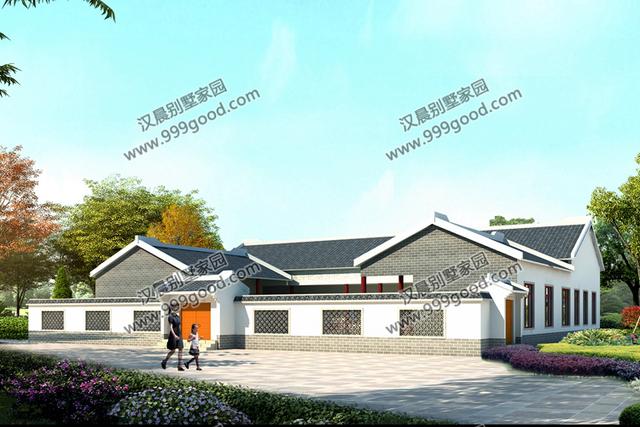 2款中式四合院農村一層自建別墅設計圖，通過對傳統文化的發展和傳承，打造富有情趣的獨有的生活韻味