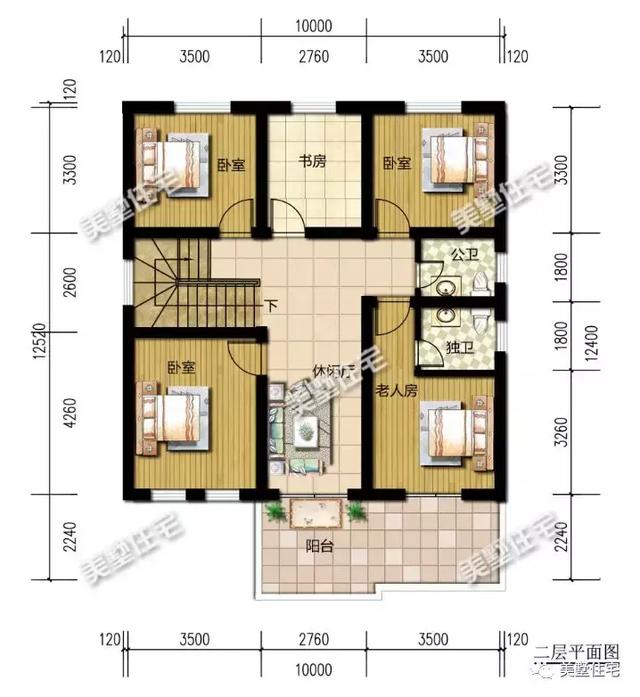 5套農村別墅設計圖，占地面積都不超過120平，方方正正，簡單實用