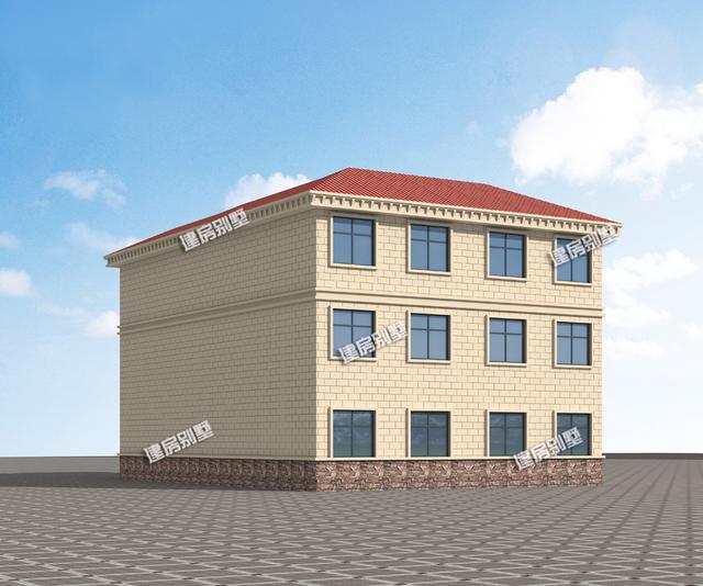 三層兄弟雙拼別墅設計圖，13×18.5，帶天井設計