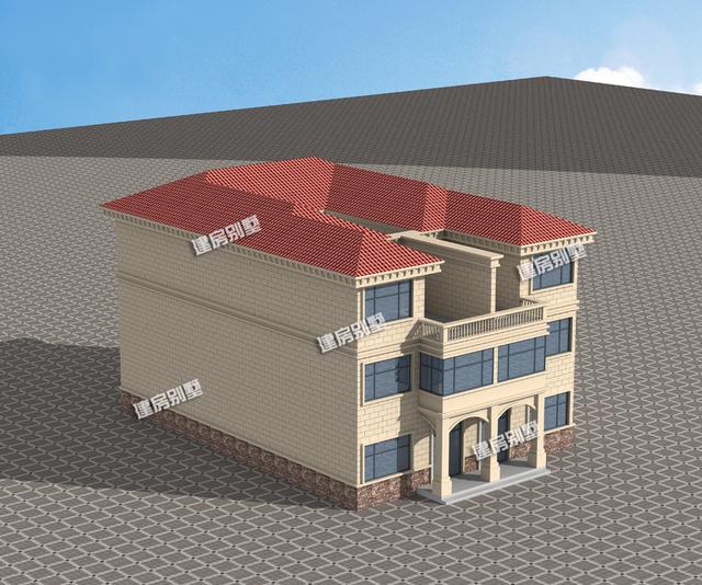 三層兄弟雙拼別墅設計圖，13×18.5，帶天井設計