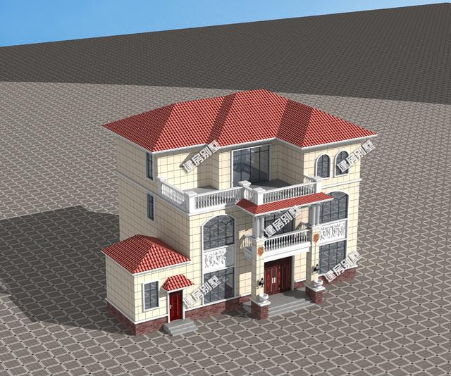 160平方米左右三層簡歐自建別墅設計圖，帶獨立廚房設計和棋牌室