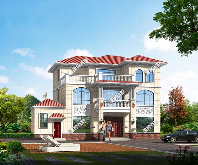 160平方米左右三層簡歐自建別墅設計圖，帶獨立廚房設計和棋牌室