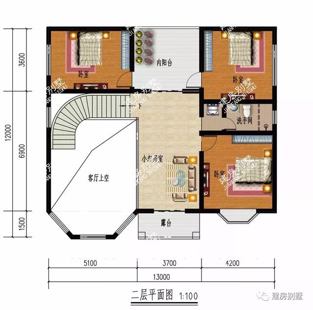 造價25萬左右兩棟室內配挑空客廳的自建房，兩款不同的別墅設計風格