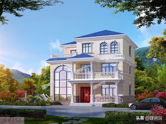 3款面寬12米的別墅設計圖，戶型設計合理，外觀簡約歐式風格