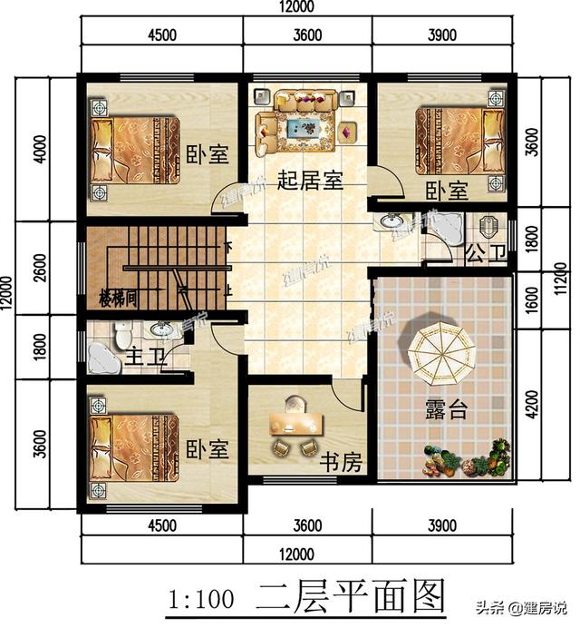 3款面寬12米的別墅設計圖，戶型設計合理，外觀簡約歐式風格