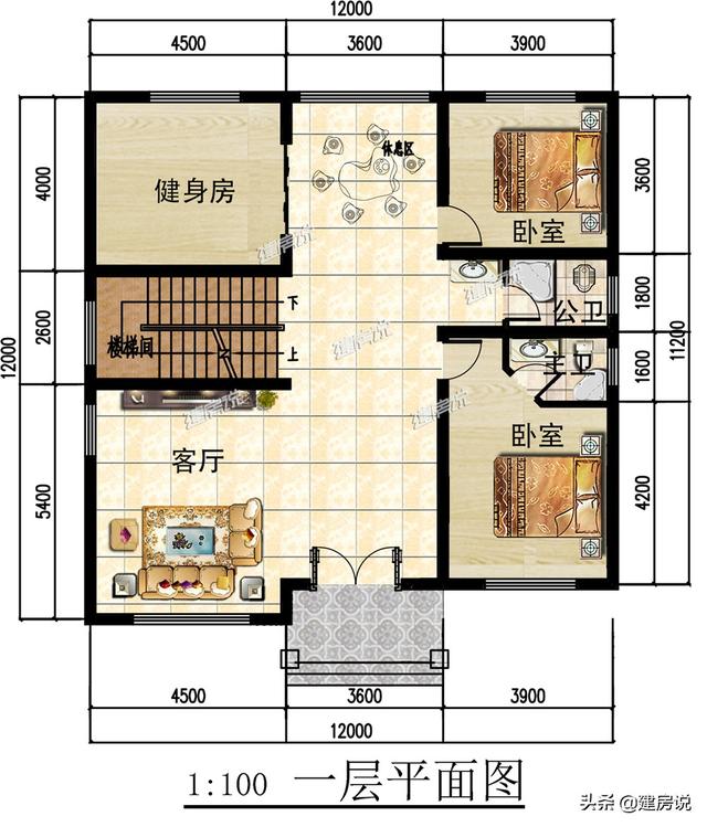 3款面寬12米的別墅設計圖，戶型設計合理，外觀簡約歐式風格