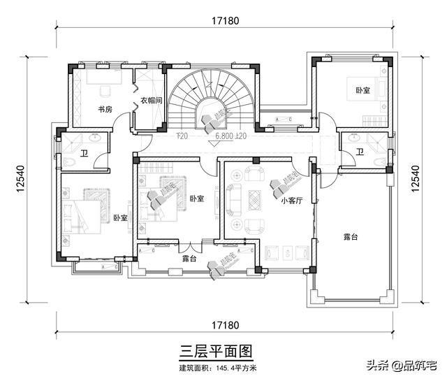 三層法式別墅設(shè)計圖，層次感豐富，法式細(xì)節(jié)細(xì)致到位，絕對的經(jīng)典