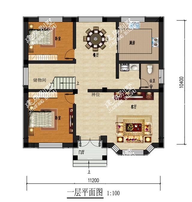 3棟開間11.2米別墅設計圖，外觀精致，戶型方方正正