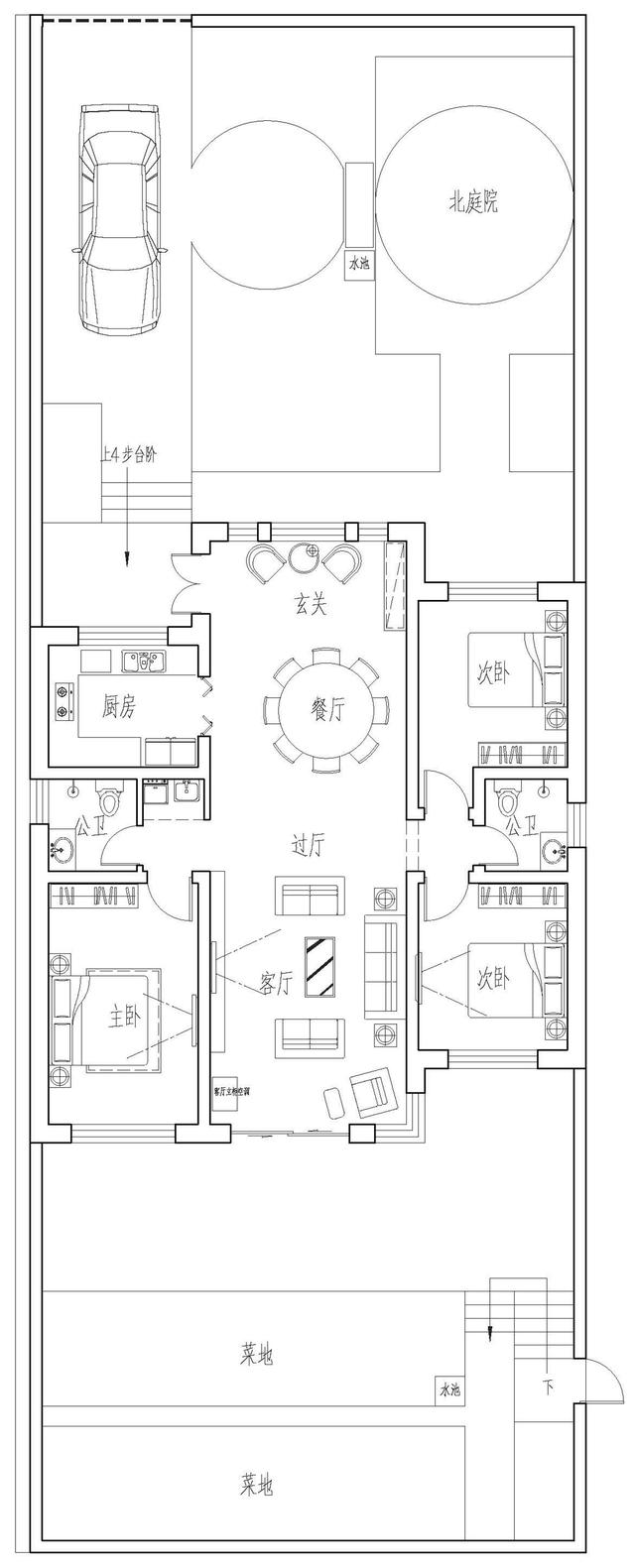 占地130平的農村一層小別墅設計圖紙，現代風格的獨棟別墅