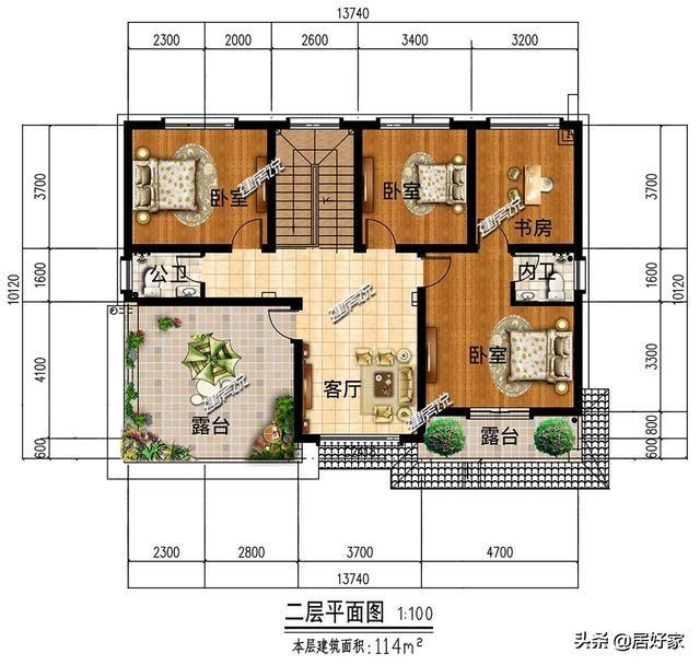分享幾款二層別墅設計圖，選一款別墅建在老家，經濟又實用