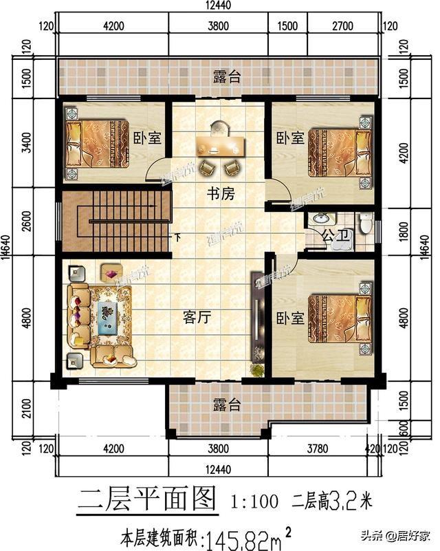 分享幾款二層別墅設計圖，選一款別墅建在老家，經濟又實用