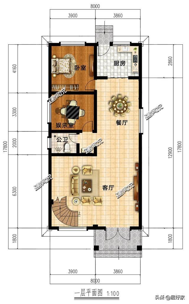 分享幾款二層別墅設計圖，選一款別墅建在老家，經濟又實用
