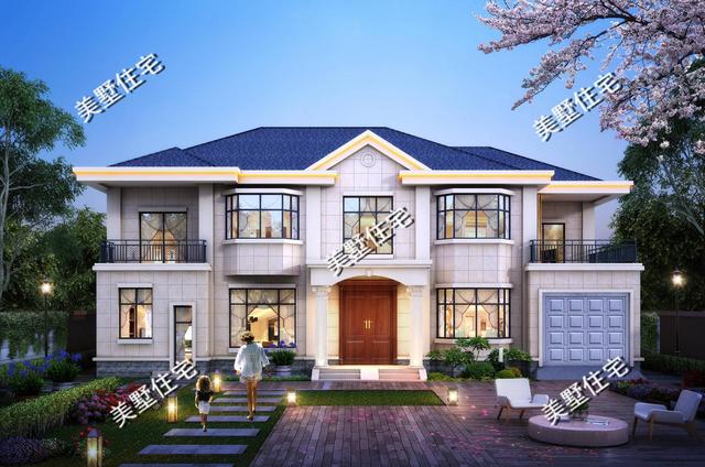 造價36萬左右現代歐式風格自建別墅設計圖，二層建筑非常符合當下的流行的趨勢