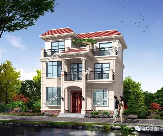 兩棟開間9米多的三層自建房設計圖，精致美觀，布局實用