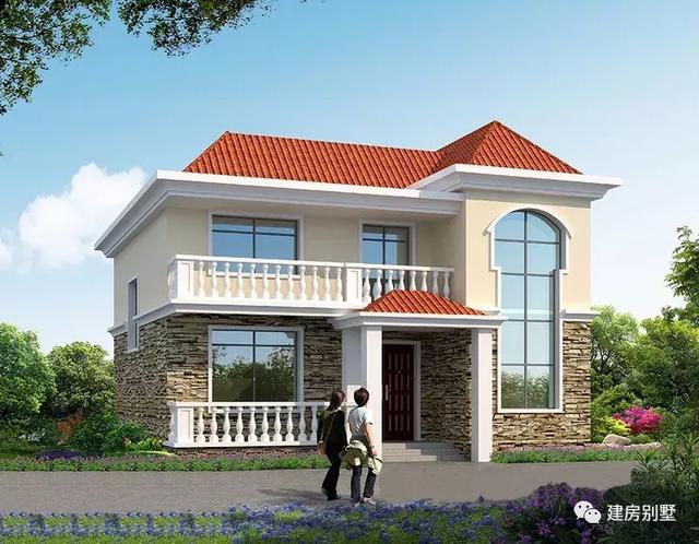 3棟經濟適用的兩層自建房設計圖，在老家20多萬就能建棟漂亮小別墅