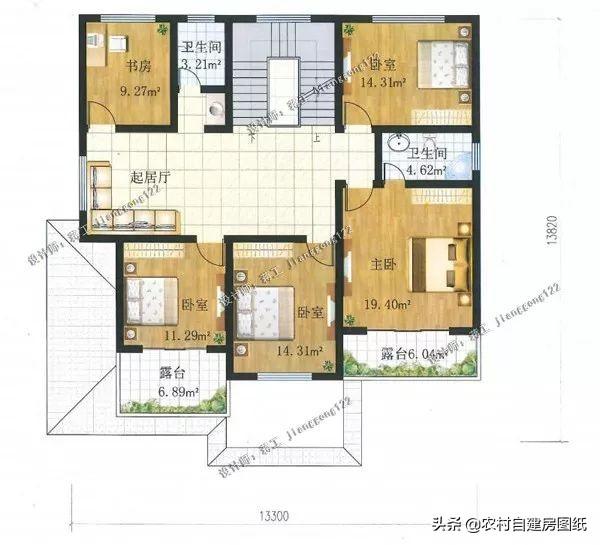 二層農村別墅設計圖，戶型非常實用，寬敞大氣