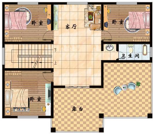 三層半農村自建別墅建筑施工圖，13x10米，平屋頂大露臺設計