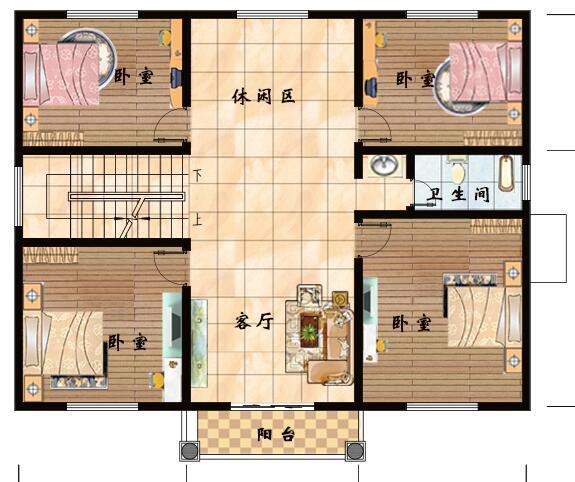 三層半農村自建別墅建筑施工圖，13x10米，平屋頂大露臺設計