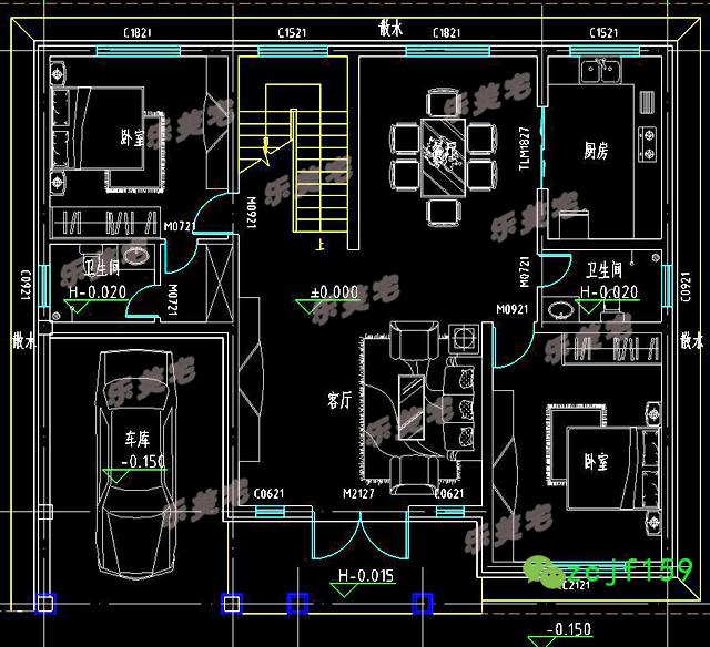 分享幾款帶車庫設計的二層別墅設計圖紙，適不適合你家的宅基地呢？