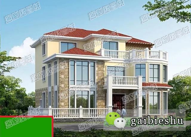 這款三層別墅設計頗具特色，多面體結構設計帶有多各窗戶，外觀漂亮