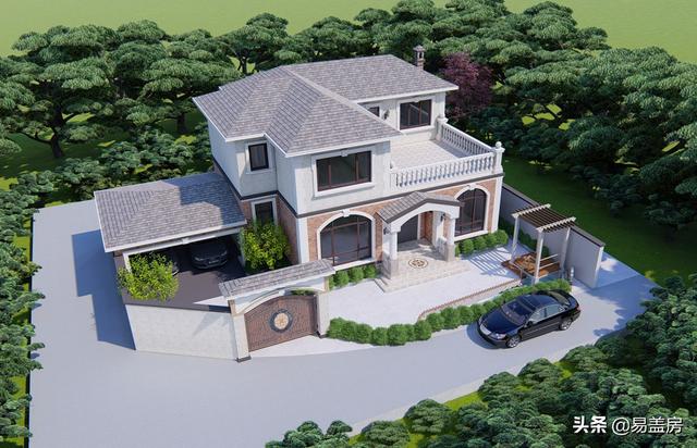 二層農(nóng)村別墅設(shè)計圖，建成就是村里的標桿別墅