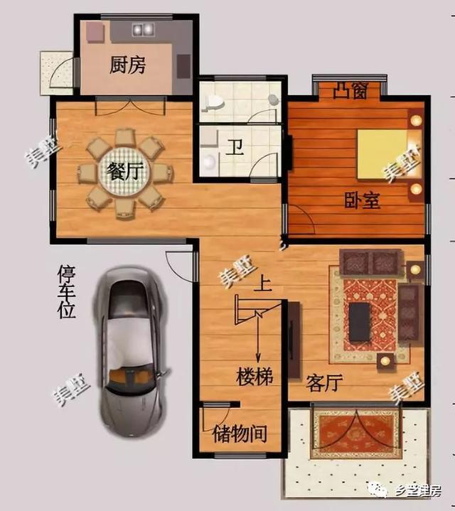 現代風農村別墅設計圖，簡單中不失大氣，有很強的設計感。