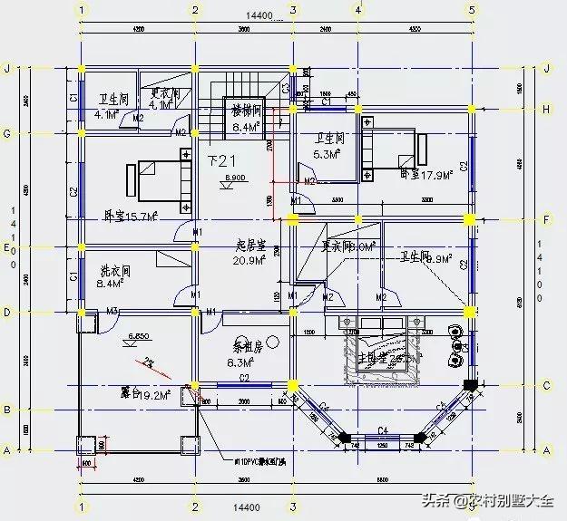 10套農村三層復式別墅設計圖，室內布局合理，造價經濟實用，看了的都說好！
