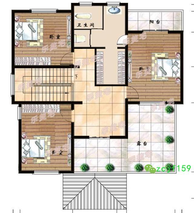 150平米農(nóng)村三層自建房案例圖及別墅全套設(shè)計(jì)圖，經(jīng)典的紅白顏色外墻，激情與平淡相互調(diào)和，美麗時(shí)尚的外觀。