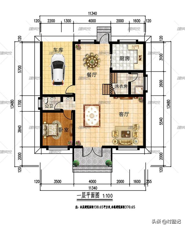 精選5款農村別墅設計圖，款款帶車庫，有二層的和三層的，想建幾層可以根據家庭的人口來選擇