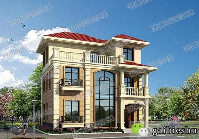 多功能25萬左右三層農村別墅全套設計圖，占地100平方米左右，適合大部分農村家庭建造。