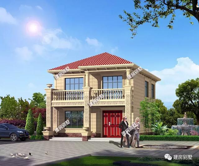 面寬8-9米的兩層自建房設(shè)計圖，造價較低，外觀美布局實用