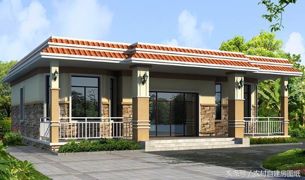 12款一層農(nóng)村別墅設(shè)計(jì)圖，美觀大方，建出來(lái)比樓房還要漂亮。