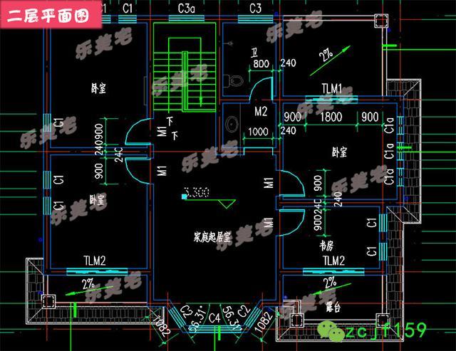 農村二層別墅建房實拍圖及全套建筑施工圖，帶夾層車庫，建成效果很棒