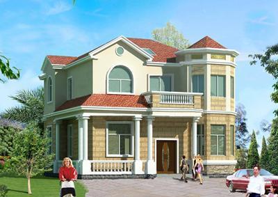 農村二層別墅建房實拍圖及全套建筑施工圖，帶夾層車庫，建成效果很棒