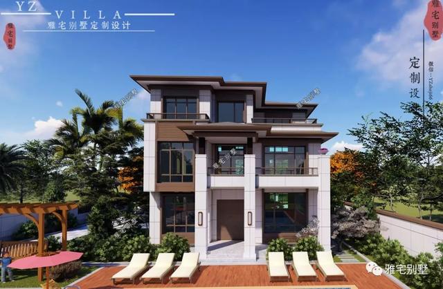 湖南常德劉先生三層新中式別墅設計圖，10.8x12米，感恩母親節