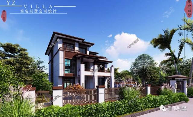 湖南常德劉先生三層新中式別墅設計圖，10.8x12米，感恩母親節