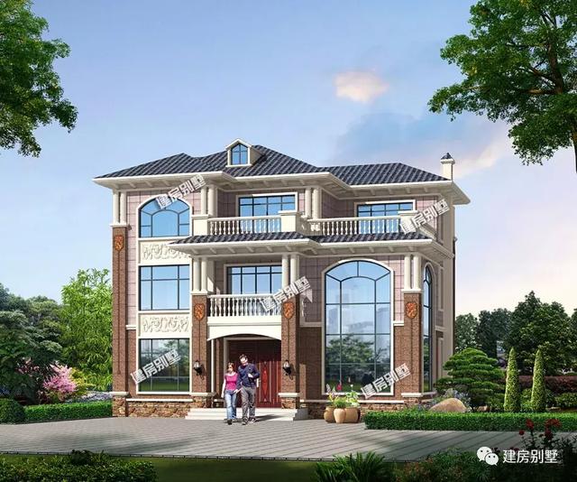 兩款開間13米左右三層別墅設(shè)計(jì)圖，挑空客廳，氣候和生活方式等因素的影響，南方農(nóng)村建的較多