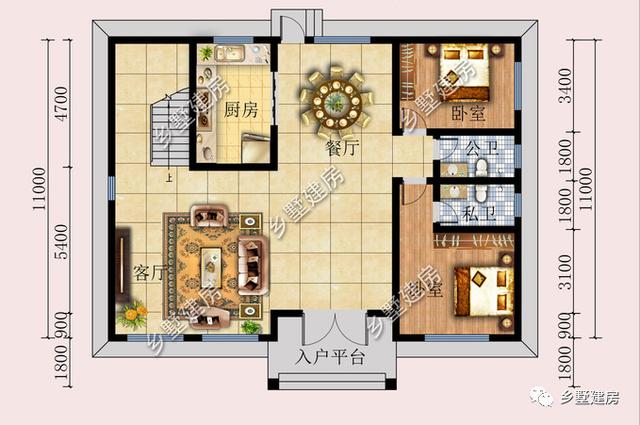農村二層別墅設計圖，漂亮經濟又實用，農村建房二層就是很好的選擇