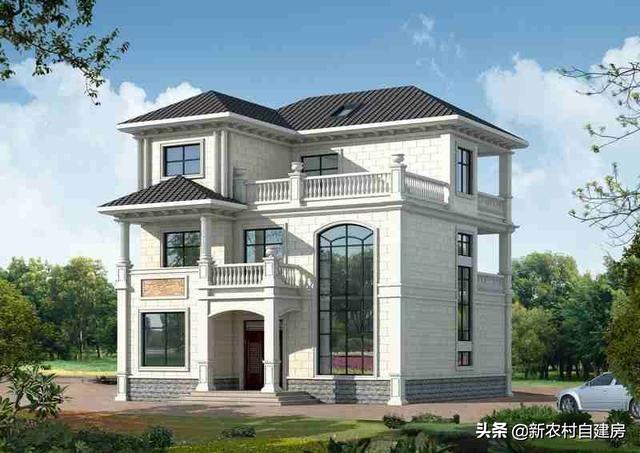 小面寬別墅設計圖，三層歐式自建房，外觀簡約大氣、是農村建房不錯的選擇，讓我們一起來看一下吧！