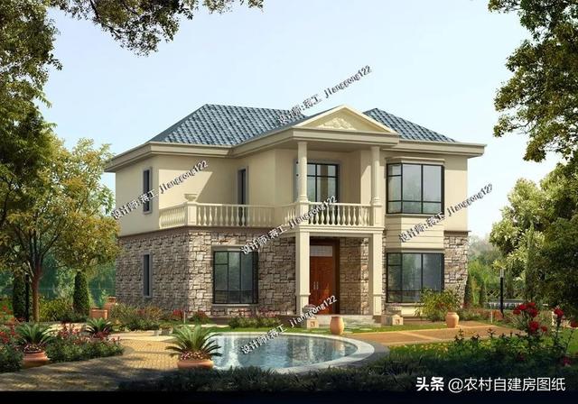 5款帶露臺(tái)設(shè)計(jì)圖的農(nóng)村別墅圖紙，這樣的別墅美景，實(shí)在是一種享受