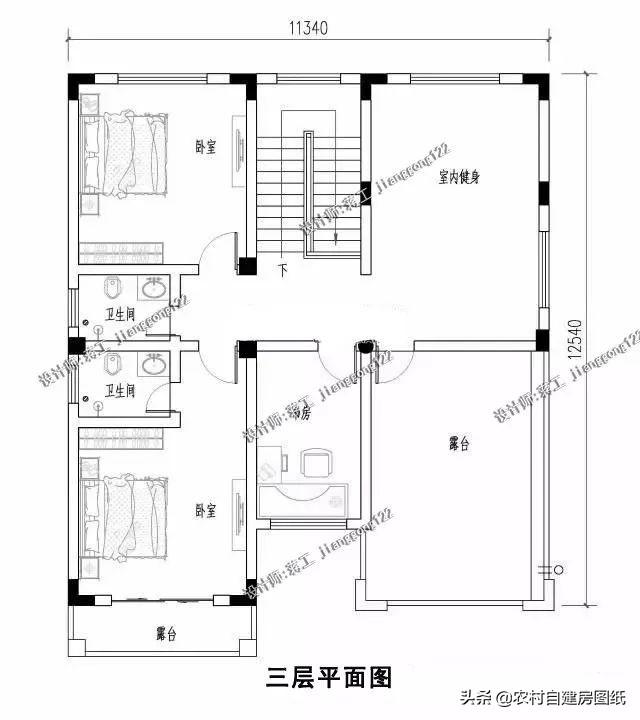 5款帶露臺(tái)設(shè)計(jì)圖的農(nóng)村別墅圖紙，這樣的別墅美景，實(shí)在是一種享受