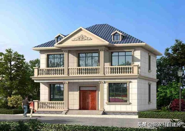 簡(jiǎn)歐式風(fēng)別墅設(shè)計(jì)圖，外觀簡(jiǎn)約大氣，非常溫馨，是農(nóng)村建房的典范