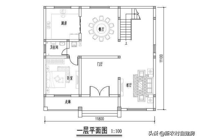 面寬12米農村別墅設計圖，外觀簡約大氣，造價經濟實惠，是農村建房的典范！