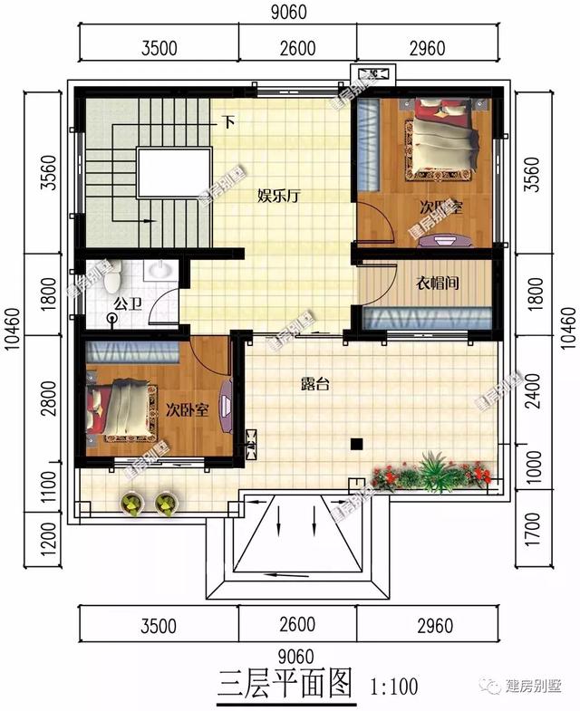 兩棟寬9米多的三層自建房設計圖，新居落成，鄰村的人都會慕名來取經，所以很多人都以在老家親自建一棟房為榮。