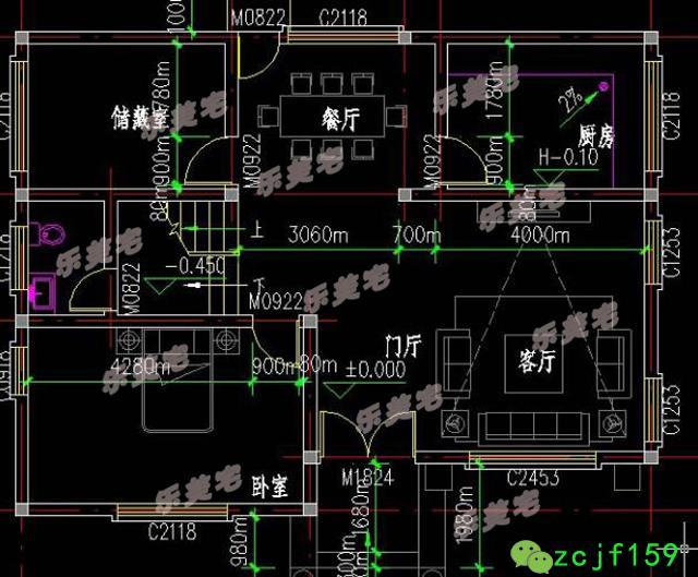 農村三層別墅房屋住宅設計圖，100平米左右，外觀立體感豐富，空間布局安排合理