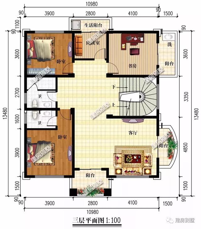 兩款面寬11米左右的四層自建房設(shè)計(jì)圖，造價(jià)45萬左右，隨便選一棟，就能夠讓自己圓夢。
