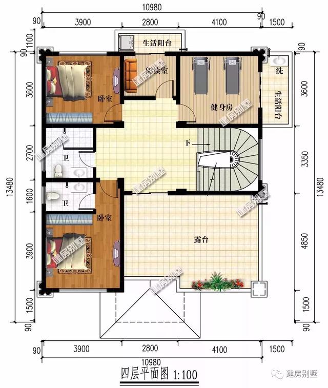 兩款面寬11米左右的四層自建房設(shè)計(jì)圖，造價(jià)45萬左右，隨便選一棟，就能夠讓自己圓夢。