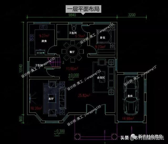 4款帶車庫的二層別墅設計圖，在農(nóng)村建房戶型中，建的最多的還是經(jīng)濟實用的二層別墅，面積不需要太大，功能要齊全，堂屋、車庫、