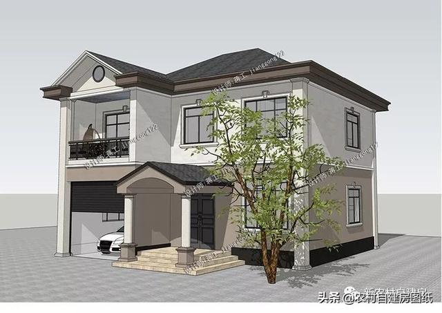 4款帶車庫的二層別墅設計圖，在農(nóng)村建房戶型中，建的最多的還是經(jīng)濟實用的二層別墅，面積不需要太大，功能要齊全，堂屋、車庫、